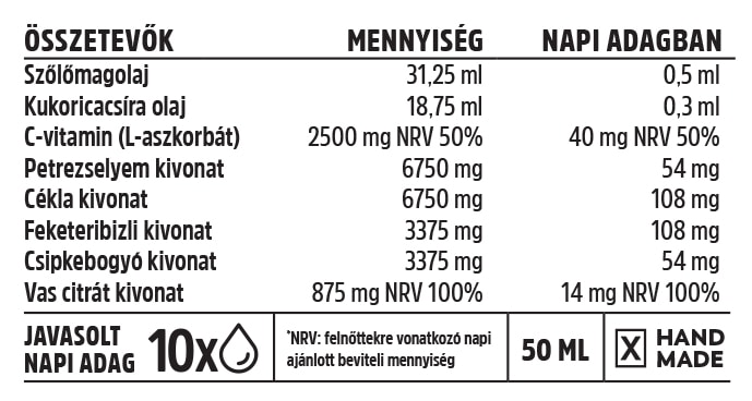 Vas csepp, természetes ásványi anyag cseppek 50 ml - Image 2